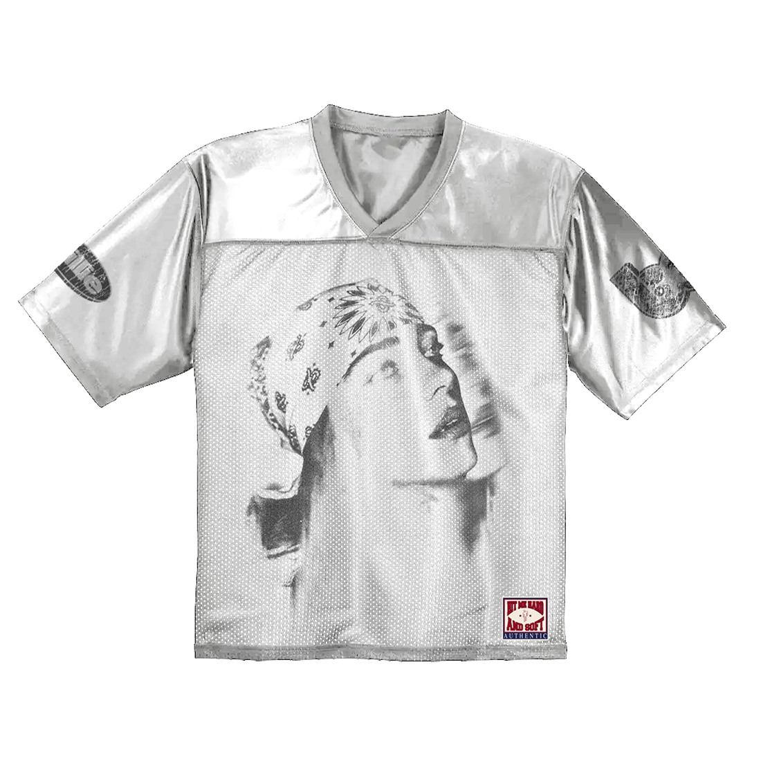 シャツ BILLIE EILISH Bandana Football Jersey Billie Bandana White Football Jersey - Store Billie Eilish