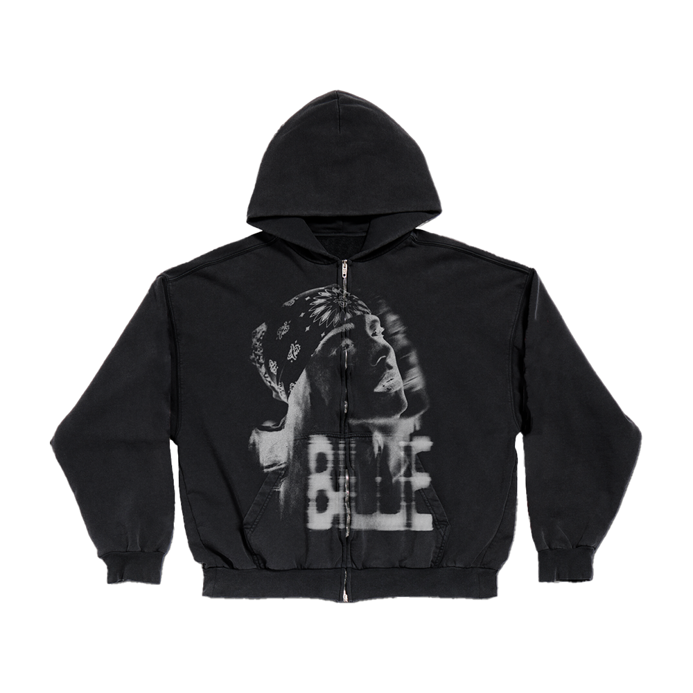 BILLIE BANDANA BLACK ZIP HOODIE