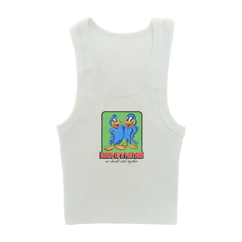 BIRDS OF A FEATHER WHITE TANK