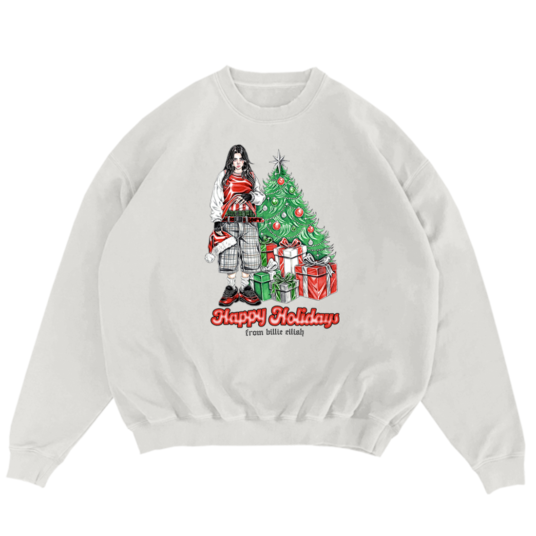 HAPPY HOLIDAYS CREWNECK BLANC