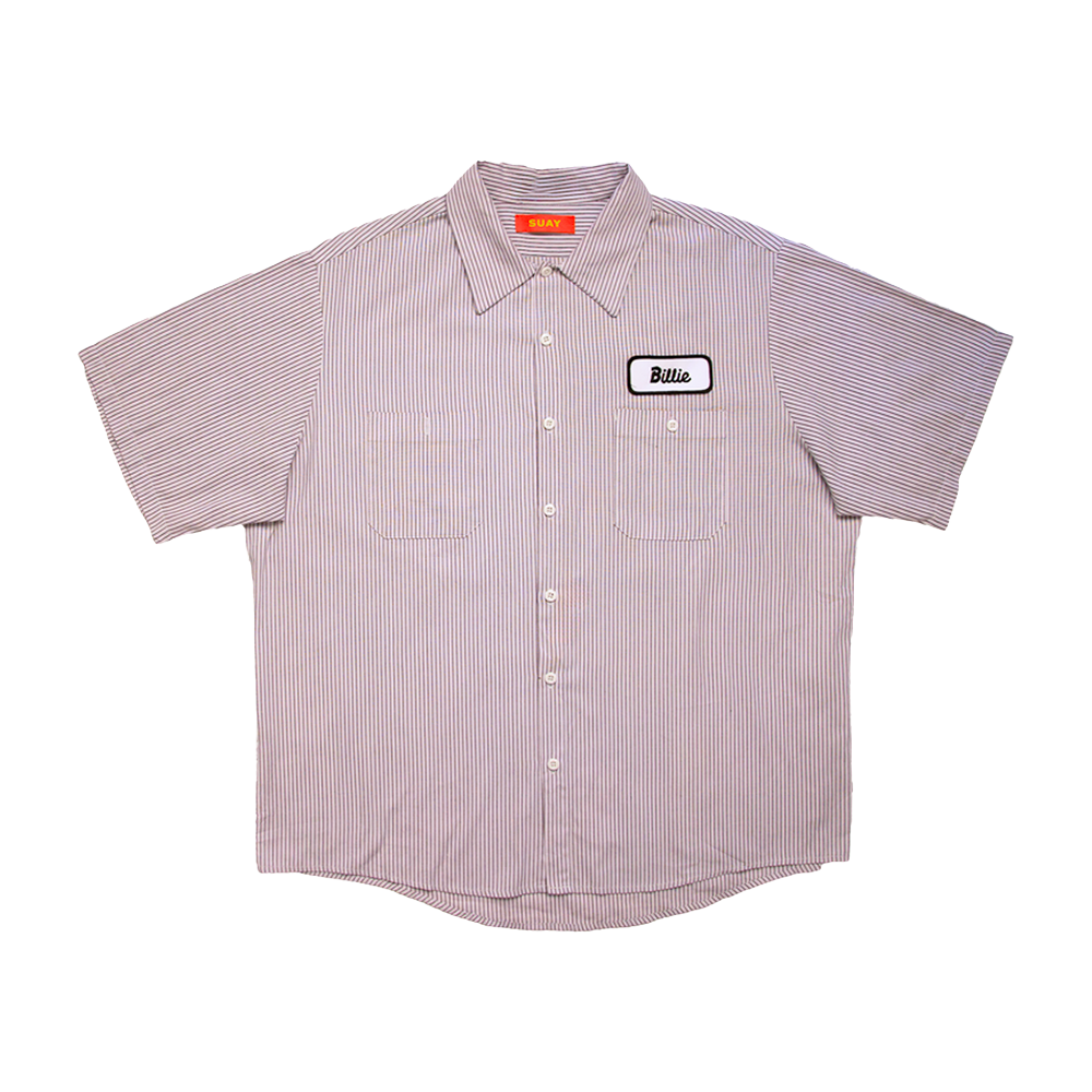 SUAY x Billie Upcycled Striped Mechanic Shirt
